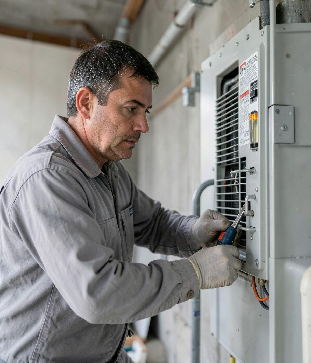Technicien intervenant sur une installation technique